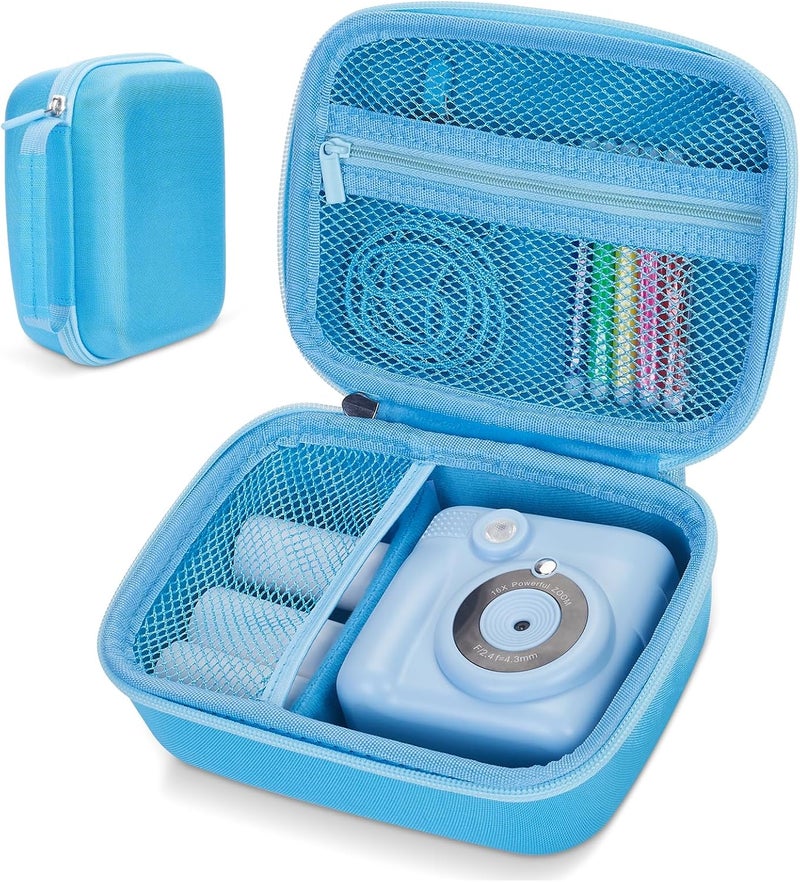 Hikkon Camera Case Compatible for ESOXOFFORE/Upgrade/Dylanto/Yehtta/HiMont/CAMCLID Kids Instant Print Camera Toy,Portable Digital Camera Storage Holder Organizer Bag (Case Only) - Blue - Image 1